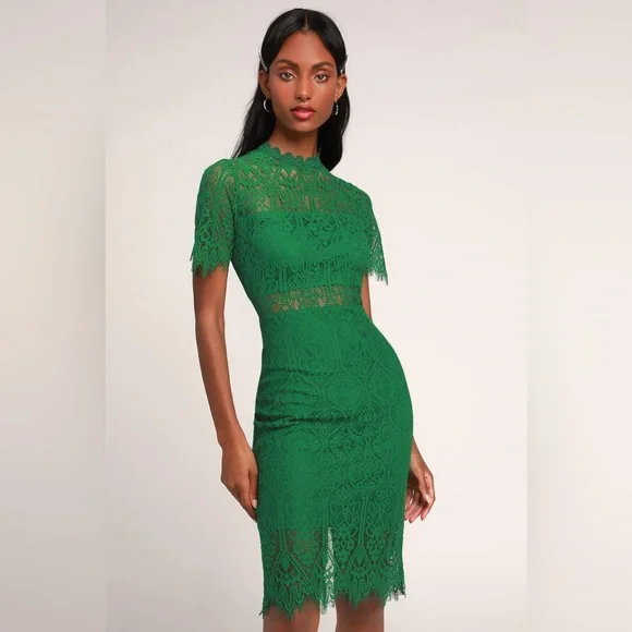 green lace dress size 14 Long Flowy A-Line Prom Dress with Sheer-Lace Bodice Marine Blue / 4